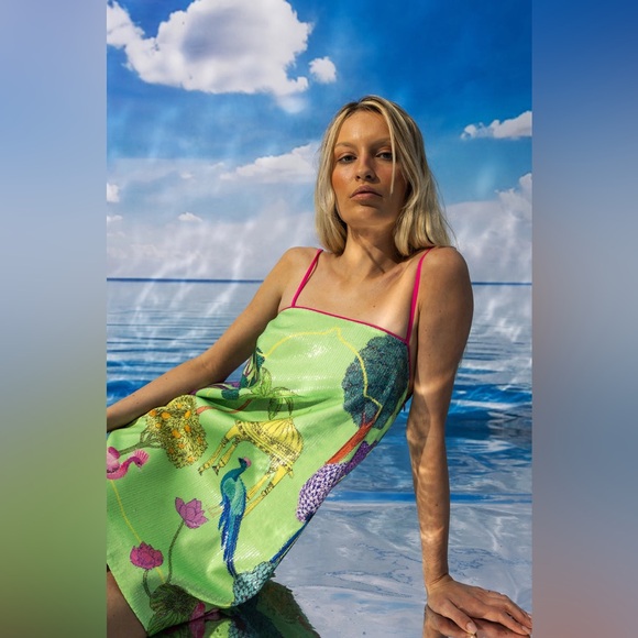 Oopscool - Botanic Garden Sequined Mini Dress Dress size S NWT - Picture 3 of 8